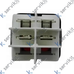 Pulsador Rojo 230V 16A 25x25mm Tecla Redonda