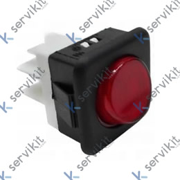 Pulsador Rojo 230V 16A 25x25mm Tecla Redonda