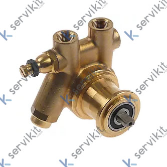 cabezal de bomba PO104X FLUID-O-TECH L 82mm 100l/h empalme 3/8" GAS con filtro y by-pass latón