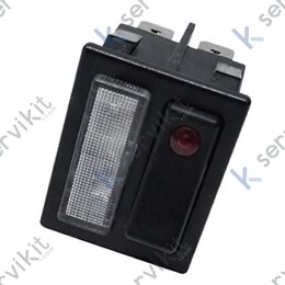 Interruptor rojo con piloto verde 30x22mm 230v termo Gayc