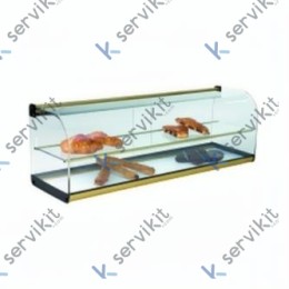 Vitrina 2 Pisos 100x29x33 Oro Curvo C/PUERTA
