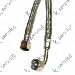 Manguera Flexible Inox 2.5m Acodada 3/8x3/8
