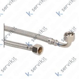 Manguera Flexible Inox 1m Acodada 3/8x3/8