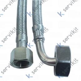 Manguera Flexible Inox 1.5m Acodada 3/8x3/4
