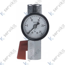 manómetro para portafiltro ø 42mm margen de presión 0 a 25bar empalme 3/8"