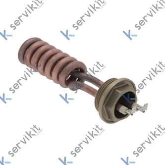 Resistencia 2000 W 230 V L 145 mm brida roscada empalme M4 rosca 1¼" tubo ø 8,3 mm espirales 1