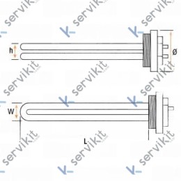 Resistencia 1 Grupo 1500W 230V Rosca